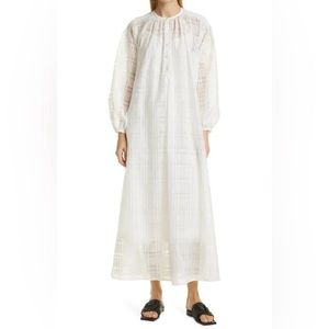 BIRGITTE HERSKIND Karma Organza Long Sleeve Maxi Dress in White